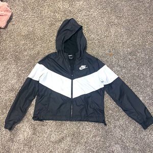 A Nike white and black cropped sweatshirt